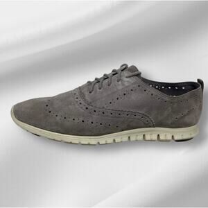 Cole Hahn Zero Grand Oxford Shoes Suede Leather Womens 9 Gray